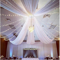 Décoration de mariage en plein air avec un design de toile de fond drapée, draperies de plafond personnalisées pour mariage, fabriquées par le fabricant