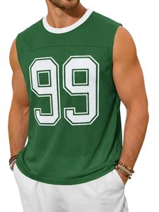 Men Sleeveless Jersey <b>Shirt</b> <b>Y2K</b> Number Print Mesh Workout Tank OEM Custom Bulk - Product Image 1