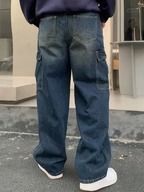 Premium Designer Branded Men's Casual Jeans Summer Spring Wide Leg Eco-Friendly Loose Fit Cotton Denim - Product Image 3