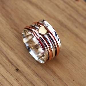 Wholesale Natural Turquoise Handmade 925 Sterling Silver Gemstone Meditation Fidget <b>Spinner</b> <b>Ring</b> Unisex Wedding Party Boho - Product Image 1