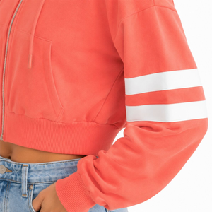 Women <b>Cropped</b> <b>Zip</b> Hoodie Casual Streetwear Soft Touch Trend Inspired Everyday Essential Premium Comfort Modern Style Lightweight - Product Image 5