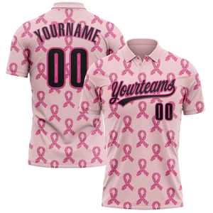 Camiseta de Fútbol Rosa para Hombre, Conciencia sobre el Cáncer de Mama, Nombre y Número Personalizados, Impresión por Transferencia de Calor, 100% Algodón, Absorbe la Humedad - Product Image 1
