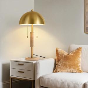 Lámpara de Mesa de Latón Hecha a Mano con Patrón Grabado para Decoración Clásica de Mesa - Product Image 1