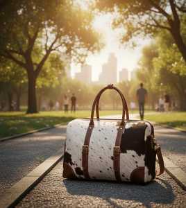 กระเป๋าเดินทางหนังแท้ลายขนสัตว์ น้ำหนักเบา พกพาสะดวก ซิปปิดแบบวินเทจ ความจุขนาดใหญ่ รุ่น LHDB-0108 - Product Image 4