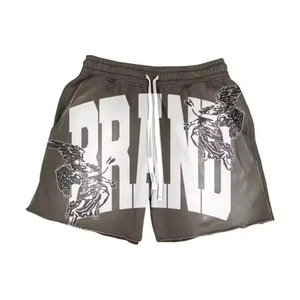 ออกแบบชุดเซ็ตเสื้อยืดและกางเกงขาสั้นสกรีนลายสำหรับผู้ชาย ผ้าฝ้าย 100% สไตล์สตรีทแวร์ 2 ชิ้น สีซีดแบบซันเฟด ขายดีที่สุด รับผลิตแบบ OEM - Product Image 3