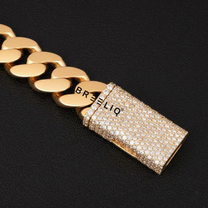 Bracelet cubain Iced Out 2025 en argent sterling 925 plaqué or avec diamants de laboratoire, bracelet de luxe hip-hop pour homme, idéal pour les cadeaux - Product Image 2