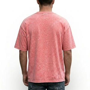 Men Cotton Streetwear T-Shirt Regular Fit Round Neck Short Sleeve Acid Wash Quick Dry & Breathable 220g Bulk Supply OEM Service - Product Image 4