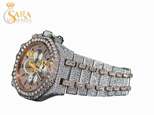 Proveedor indio de gama alta de oro rosa Iced Out Diamond Watch al por mayor para los amantes de la moda Hip Hop disponible a un precio asequible - Product Image 3