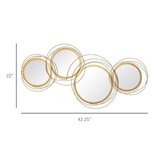 Arte Murale Moderna in Metallo Dorato, Design Contemporaneo 3D, Sculture a Specchio per Arredamento Casa, Soggiorno, Camera da Letto, Sala da Pranzo - Product Image 3