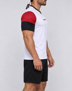 Maillot de football pour hommes, bleu et jaune, impression par sublimation, col en V, manches longues, polyester respirant, pour adolescents et adultes - Product Image 4