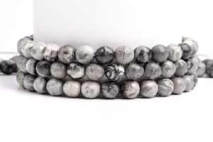 ลูกปัดหินแจสเปอร์เกรย์แครซี่เลซธรรมชาติทรงกลมเหลี่ยมเพชรพลอยขนาดเล็ก สำหรับทำเครื่องประดับ สร้อยข้อมือ สร้อยคอ DIY - Product Image 6