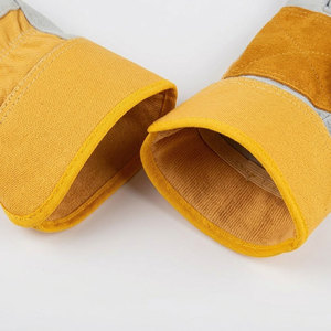 Gants de travail en cuir de vachette pleine fleur de haute qualité avec dos en coton perforé résistant à l'abrasion pour la construction et l'industrie - Product Image 6