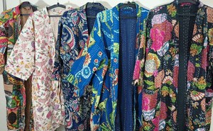 ชุดคลุมอาบน้ำผ้าแคนธาสำหรับผู้หญิงเสื้อคลุมสำหรับใส่กลางคืนทำด้วยมือทำจากผ้าฝ้าย - Product Image 2