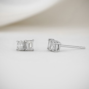 ต่างหูเพชรทอง 14K รูปทรงหลากหลาย มรกตเพาะเลี้ยง รูปหัวใจ รูปไข่ รูปหยดน้ำ ต่างหูเดี่ยว เครื่องประดับทันสมัยสำหรับผู้หญิง - Product Image 2