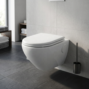 Inodoro suspendido de diseño moderno sin borde, de cerámica, con descarga por arrastre, juego de sanitarios de porcelana para baño - Product Image 6