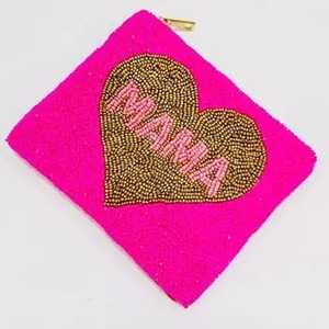 <b>Pink</b> Crochet Cherry Pattern Coin <b>Purse</b> Handmade Zipper Closure Mini Unisex Cute Fruit Design - Product Image 4
