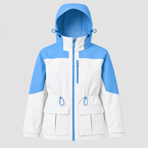 Custom MKB Hooded Winter <b>Parka</b> Jacket <b>Waterproof</b> Windproof Outdoor Coat Full Zip Color Block Multi Pocket Workwear Casual Style - Product Image 1