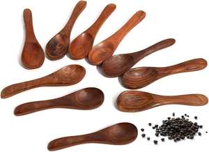 Cuchara de Madera Natural Ecológica, Solo Lavar a Mano, Utensilio de Cocina, Cuchara Medidora de Madera, Cuchara de Café de Mango Largo, Cuchara de Madera para - Product Image 3