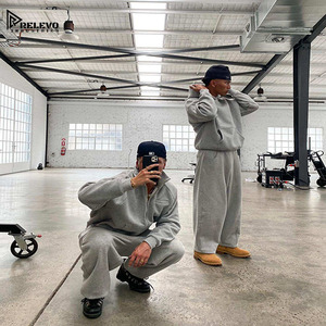 Men’s Baggy Tracksuit Set | <b>Plain</b> <b>Hoodie</b> & Sweatpants Custom Logo 100% Cotton Fleece Quick-Drying Breathable Lightweight Casual - Product Image 5