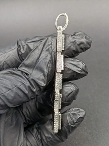 Colgante con Letra y Cristales de Imitación, Incrustaciones de Moissanita, Aleación de Plata 925, Unisex, Estilo Hiphop, Ideal para Regalo - Product Image 5