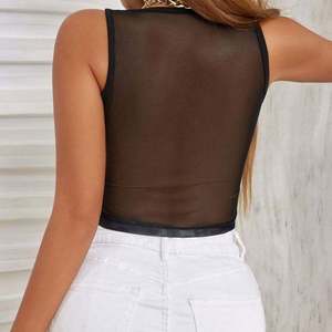 Top Corto Sexy de Lona Negra para Mujer, Transparente, Ecológico, de Secado Rápido, Sin Mangas, para Primavera - Product Image 2