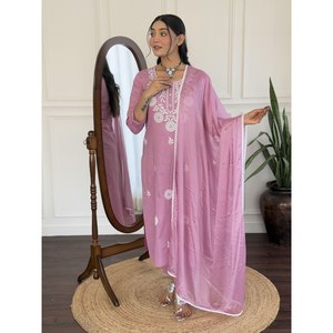 Beau haut et bas de fête avec ensemble élégant de taille Dupatta XL - Product Image 4