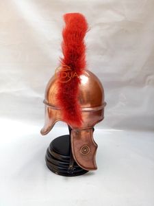Casco de Centurión Romano Medieval con Penacho Rojo |   Armadura Histórica de Hierro con Acabado Antiguo en Cobre para Halloween y Navidad - Product Image 4
