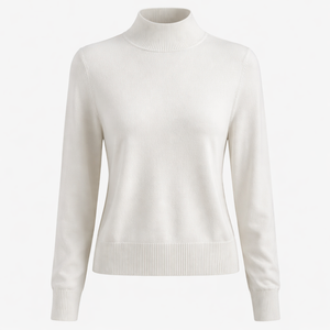 Wholesale Custom <b>Mock</b> <b>Neck</b> Turtleneck Sweater 100% Cotton - OEM Women's Cotton Knit <b>Tops</b> Manufacturer - Product Image 1