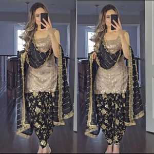 Conjunto de Lehenga Choli y Dupatta de Seda Chinon Pura de Primera Calidad, 3 Piezas, con Estampado Digital, para Fiestas, a Precio de Mayoreo - Product Image 3