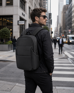 Premium Simili Leather 15 Inch Laptop <b>Backpack</b> 1037 Waterproof Business Men's Eco-Friendly USB Custom Logo Large Portable - Product Image 5