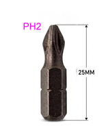 RALTER Mata Obeng Phillips PH2 25mm 20pcs Lapisan Oksida Hitam Taiwan S2 Gagang DIY OEM dengan Kotak PP Mata Obeng yang Dapat Diganti