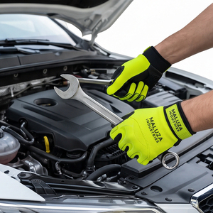 Custom Heavy Duty Mechanic Safety Work <b>Gloves</b> Anti-Impact TPR <b>Knuckle</b> Protection Polyester Touchscreen Anti-Slip Reinforced Cuff - Product Image 5