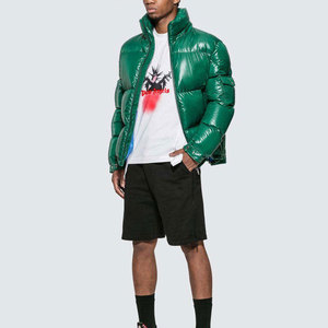 Men’s Lightweight Shiny Puffer <b>Jacket</b> Wholesale Custom Streetwear Winter Warm Thick Polyester Zipper Closure Windproof <b>Jacket</b> - Product Image 6