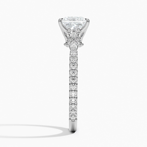 Anillo BOJ 080 con Corte Princesa, Plata 925, Halo de Diamantes, Anillo Solitario con Piedra de 2ct, Color D, VVS1, Moissanita, Certificado GRA, Precio Bajo - Product Image 3