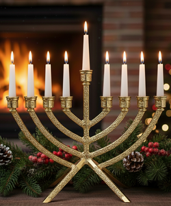 Chandeliers Menorah Artisanaux en Argent au Design Élégant et Antique pour la Décoration Intérieure et les Services Missionnaires, Disponibles en Plusieurs Couleurs et Tailles - Product Image 6