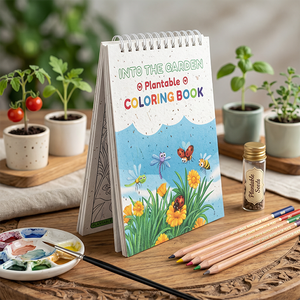 Libro para Colorear Ecológico con Papel Sembrable, Encuadernado en Espiral, Blanco, Tamaño B6, 100% Biodegradable, Hecho a Mano - Product Image 5