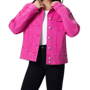 Casual Women's Eco-Friendly <b>Denim</b> <b>Jacket</b> 100% Cotton <b>Lightweight</b> Winter Outerwear for Online Sale - Product Image 1