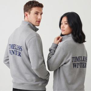 <b>Quarter</b> <b>Zip</b> Pullover <b>Sweatshirts</b> 100% Cotton Embroidery Stand Collar Sweat Shirt Men <b>Women</b> 450gsm Fleece <b>Quarter</b> Sweat Shirts - Product Image 4