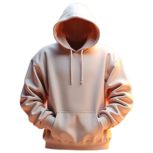 Sudadera con Capucha Beige para Hombre, Corte Holgado Informal, Tejido de Algodón French Terry, para Otoño, Color Sólido, con Bolsillos - Product Image 5