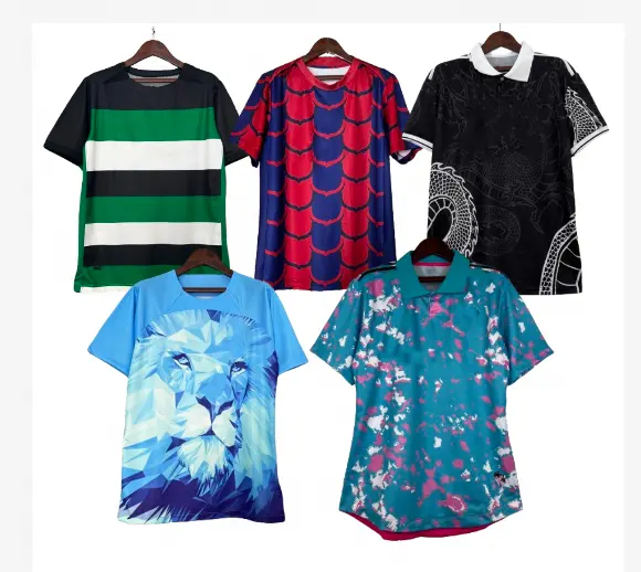 Venda quente Real Thai Quality Fãs Versão Cidade Europa Equipe Nome Impressão Camiseta de Futebol Kits de Camisa
