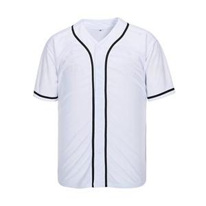 Maillot de softball unisexe personnalisé, maillot de baseball blanc personnalisable, nom et numéro bleus imprimés au dos, col rond, manches courtes, adulte - Product Image 6