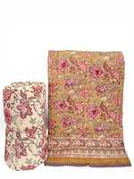Couette légère artisanale à motifs imprimés au bloc, aux couleurs et au design magnifiques, couette de Jaipur imprimée à la main, en coton, taille King, Raja