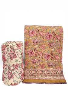 Edredón Ligero Hecho a Mano con Estampado en Bloque, Hermoso Color y Diseño, Edredón de Algodón Estampado en Bloque de Jaipur, Tamaño King, Raja - Product Image 5