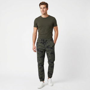 <b>Men's</b> Camouflage Mid Jogger Sweatpants Elastic Drawstring <b>Cuffed</b> Casual Pants Lightweight Polyester OEM Breathable Eco-Friendly - Product Image 1