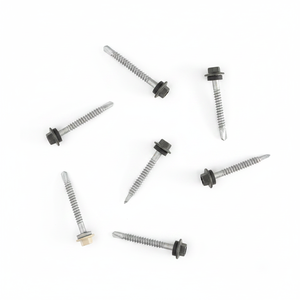 Vis autoperceuse à tête plate PDC Modèle 12 avec rondelle EPDM collée, en acier au carbone classe 4.8 6.8, chromée, revêtement zinc/galvanisé - Product Image 2
