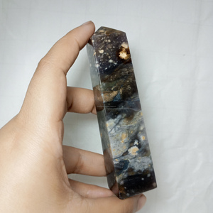 Venta al por mayor de alta calidad Natural Indonesia púrpura Calcedonia obelisco piedra forma piedras preciosas artesanía curación cristal - Product Image 5