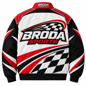 Custom <b>NASCAR</b> racing <b>jacket</b> with BRODA SPORTS branding, premium patches custom logos racing graphics and private-label design - Product Image 3