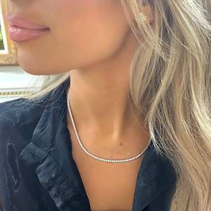 14k Solid Gold Round Cut Lab Grown Diamond Tennis Necklace 10 CT 3Prong Martini Bridal <b>Choker</b> Chain 2.5mm Manufacture Wholesale - Product Image 4