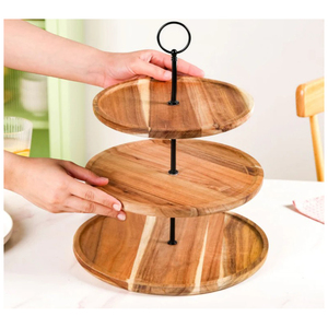 Customized Wooden Cake <b>Stand</b> Custom Wooden Cake <b>Stand</b> Fruit <b>Stand</b> Cake <b>Stand</b> Dessert <b>Display</b> Serving Gift Wedding Decoration Use - Product Image 2