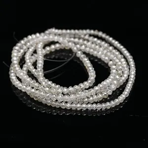 Perles de pierre facettées rondes 3mm en diamant blanc clair 100% naturel pour la fabrication de bijoux, vente en gros, fournitures en vrac, marque Lustre - Product Image 3